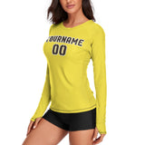 Custom Light Yellow Brown Women's Long-Sleeve Shirt
