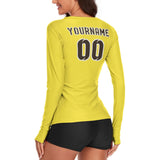 Custom Light Yellow Brown Women's Long-Sleeve Shirt