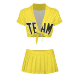 Custom Light Yellow Olive Cheerleading Uniform Set