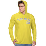 Custom Light Yellow Gray UV-Hoodie