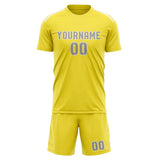 Custom Light Yellow Gray Soccer Jersey