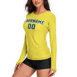 Custom Light Yellow Green Women's Long-Sleeve Shirt