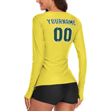 Custom Light Yellow Green Women's Long-Sleeve Shirt