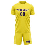 Custom Light Yellow Purple Soccer Jersey