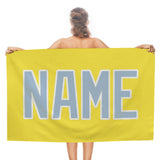 Custom Light Yellow Light Blue Beach Towel