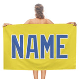 Custom Light Yellow Sky Blue Beach Towel