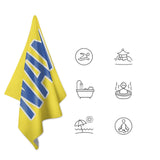 Custom Light Yellow Sky Blue Beach Towel