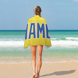 Custom Light Yellow Sky Blue Beach Towel