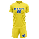 Custom Light Yellow Sky Blue Soccer Jersey