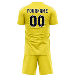 Custom Light Yellow Navy Soccer Jersey