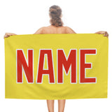 Custom Light Yellow Orange Red Beach Towel