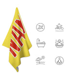 Custom Light Yellow Orange Red Beach Towel