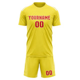 Custom Light Yellow Orange Red Soccer Jersey