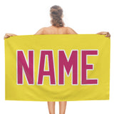 Custom Light Yellow Pink Beach Towel
