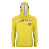 Custom Light Yellow Red UV-Hoodie
