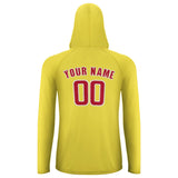 Custom Light Yellow Red UV-Hoodie