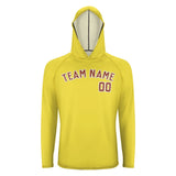 Custom Light Yellow Coral Red UV-Hoodie