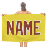 Custom Light Yellow Coral Red Beach Towel