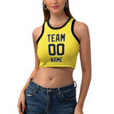 Custom Light Yellow Black Sleeveless Tank Top