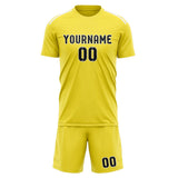 Custom Light Yellow Black Soccer Jersey