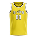 Custom Light Yellow & White Colors Design Sports Basketball Jersey