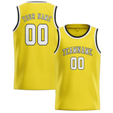 Custom Light Yellow & White Colors Design Sports Basketball Jersey