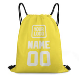 Custom Light Yellow White Drawstring Bag