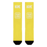 Custom Light Yellow White Knee-High Sock