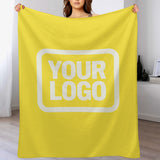 Custom Light Yellow White Blanket