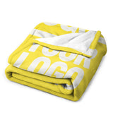 Custom Light Yellow White Blanket