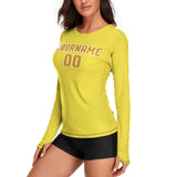 Custom Light Yellow Yellow Women's Long-Sleeve Shirt