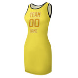 Custom Light Yellow Yellow Sleeveless Vest Dress