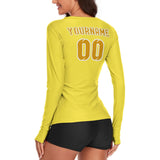 Custom Light Yellow Yellow Women's Long-Sleeve Shirt