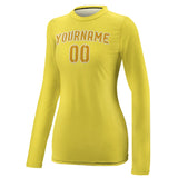 Custom Light Yellow Yellow Women's Long-Sleeve Shirt