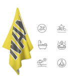 Custom Light Yellow Dark Grey Beach Towel