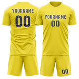 Custom Light Yellow Dark Grey Soccer Jersey