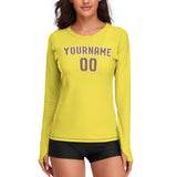 Custom Light Yellow Khaki Women's Long-Sleeve Shirt
