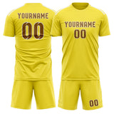 Custom Light Yellow Khaki Soccer Jersey