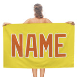 Custom Light Yellow Orange Beach Towel