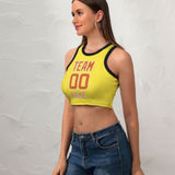 Custom Light Yellow Orange Sleeveless Tank Top