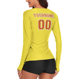Custom Light Yellow Orange Women's Long-Sleeve Shirt