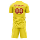 Custom Light Yellow Orange Soccer Jersey