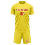 Custom Light Yellow Orange Soccer Jersey
