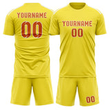 Custom Light Yellow Orange Soccer Jersey