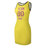 Custom Light Yellow Copper Rose Sleeveless Vest Dress