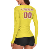 Custom Light Yellow Copper Rose Women's Long-Sleeve Shirt