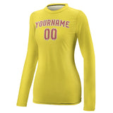 Custom Light Yellow Copper Rose Women's Long-Sleeve Shirt