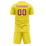 Custom Light Yellow Copper Rose Soccer Jersey