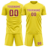 Custom Light Yellow Copper Rose Soccer Jersey