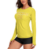 Custom Light Yellow Gold Women's Long-Sleeve Shirt